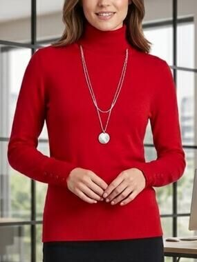 SPENSE KNITS Red Ribbed Turtleneck Sweater NWT Size XL